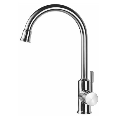 Fyeer Round Spray Brass Pull Down Kitchen Faucet with Black Handle