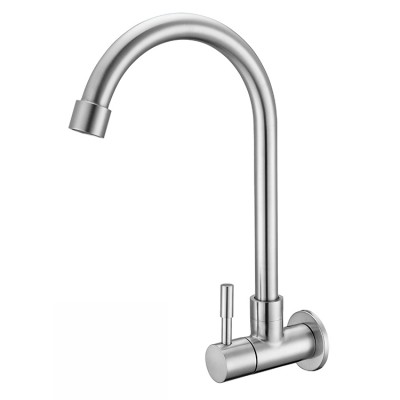 Wall mounted kitchen sink cock single level kitchen cold water faucet moving water tap